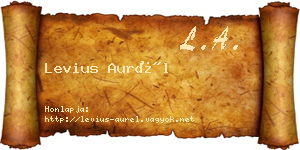 Levius Aurél névjegykártya